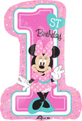 Minnie Mouse 1st Birthday Number 1 Balloon (28 Inch)