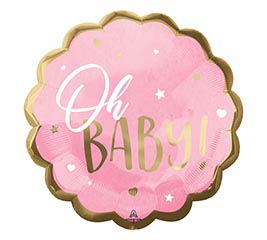 Oh Baby Ombre and Gold Balloons (22 Inch)