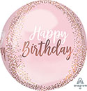 Happy Birthday Blush Pink Orbz