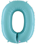 Floating Pastel Blue Number "0" Balloon (4 Foot or 40 Inch)