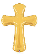 Large Gold Religious Cross Balloon