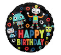 Happy Birthday Robots Balloon (17 Inch)