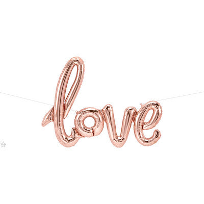 Air-filled, Non-floating "love" script word phrase balloon banner