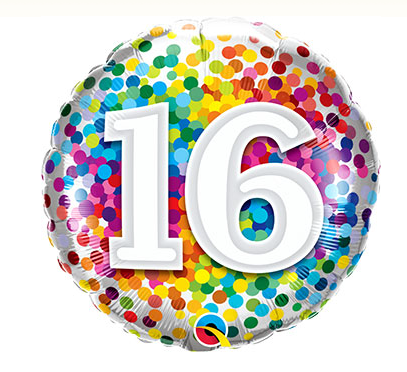 Rainbow Confetti Age Birthday Balloon