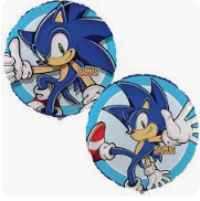 liscensed foil balloon with printed sonic the hedgehog