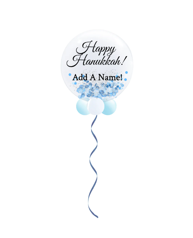 Happy Hanukkah Personalized Confetti Bubble