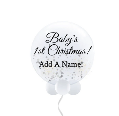 Baby's 1st Christmas! Personalized Confetti Bubble