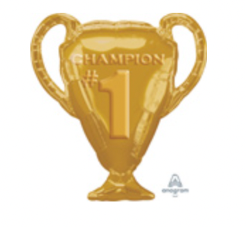 Gold Trophy Number 1 Champion Foil Balloon (28 Inch)