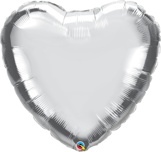 Silver Solid Jumbo Foil Heart Balloon (36 Inch)