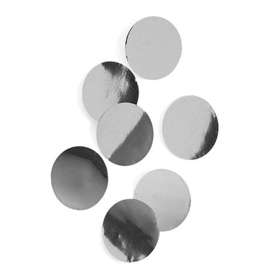 Silver Metallic  Foil Confetti Circles