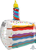 3D Cake Slice Ultrashape 25" Foil Balloon