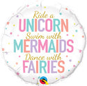Unicorn, Mermaids, Fairies Wishes Balloon (18 Inch)