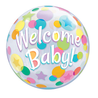 Welcome Baby Colorful Dots Bubble Balloon (D)