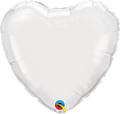 White Solid Jumbo Foil Heart Balloon (36 Inch)