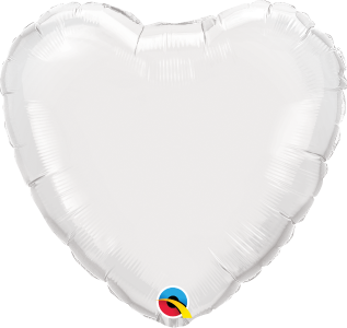 White Solid Jumbo Foil Heart Balloon (36 Inch)