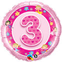 Birthday Girl Age Teddy Pink Birthday Balloon (DNR)