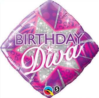 Birthday Diva Diamond 18" Foil Balloon (O)