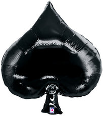 34 inch Casino Spade Symbol foil balloon by Betallic for casino party décor