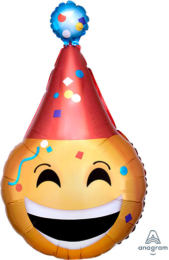 Emoji Party Smiley Face Party Hat Balloon