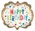 Happy Birthday Satin Gold Marquee Balloon (25 Inch)
