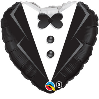 Standard 18" Wedding Heart Mr and Mrs Wedding Gown and Tuxedo Balloons