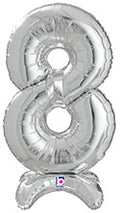 Non-floating, Standing Silver Number "8" (24 Inch)