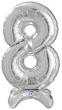 Air-Filled, Non-floating, Standing 2' Silver Numbers