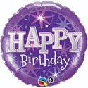 Happy Birthday Purple Sparkle