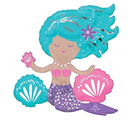 Non-Floating, Sitting Mermaid Tabletop Balloon (18 Inch)