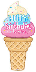 Giant Happy Birthday Ice Cream Balloon (5 Foot Tall)