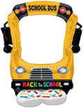 Airloonz Selfie Frame Back To School Bus 53" Foil Balloon