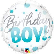 Happy Birthday Boy Blue Dots