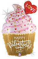 Happy Valentines Day Golden Cupcake