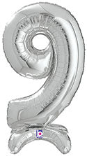 Air-Filled, Non-floating, Standing 2' Silver Numbers
