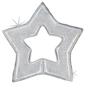 Silver Linky Glitter Star (O)