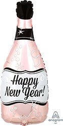 Happy New Year Rose Gold Champagne Bubbly Bottle (D)