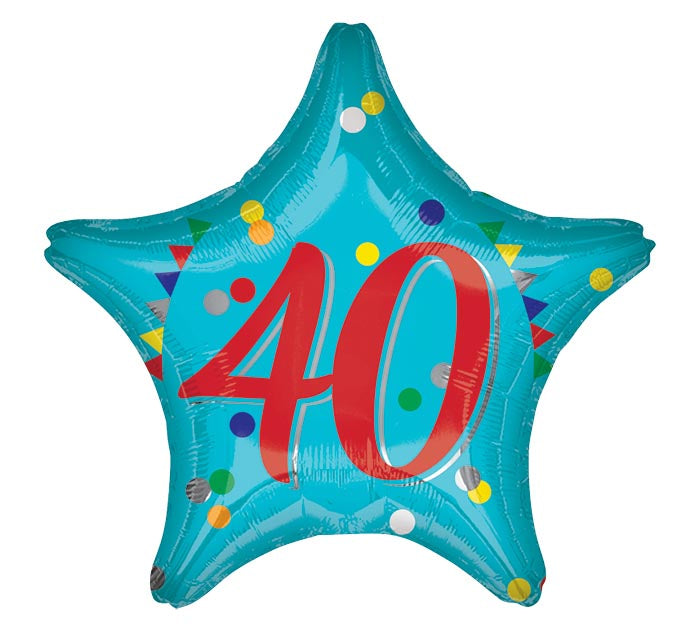 40th Birthday Star 20" Foil Balloon