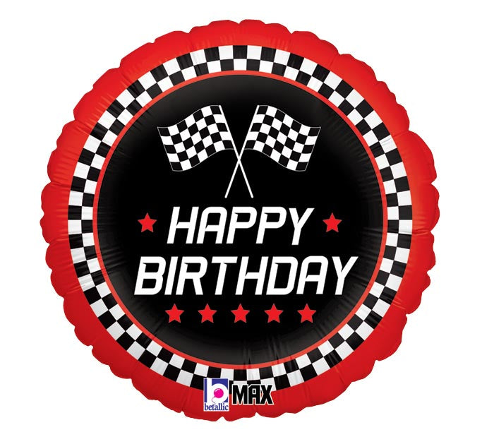 Happy Birthday Checkered Racing Flag