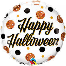 Happy Halloween Sparkly Dots Foil Balloon