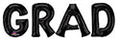 Large Floating Letter Bunch GRAD Black (O)