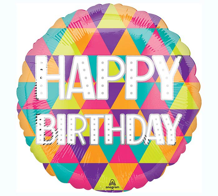 Happy Birthday Colorful Triangles (D)