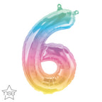 Air-Filled, Non-Floating Mini Ombre Rainbow Number