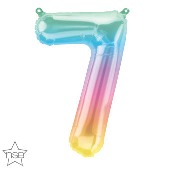Air-Filled, Non-Floating Mini Ombre Rainbow Number