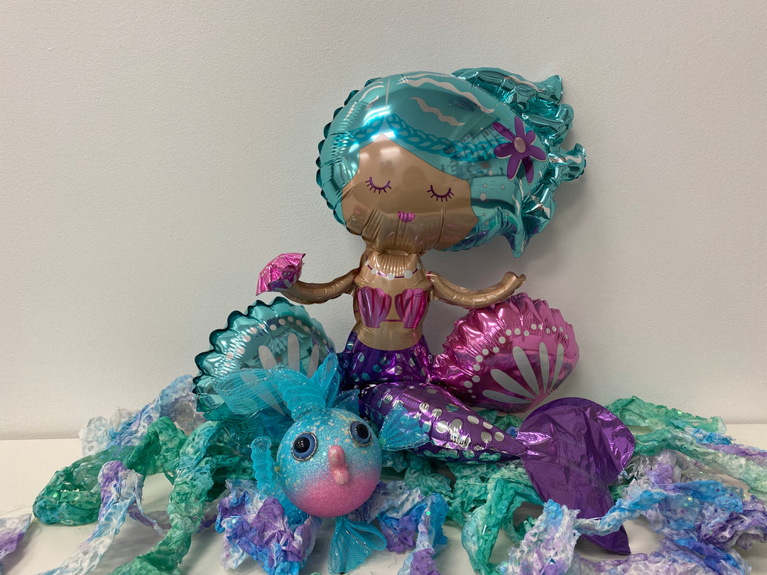Non-Floating, Sitting Mermaid Tabletop Balloon (18 Inch)
