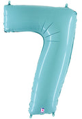 Floating Pastel Blue Number "7" Balloon (4 Foot or 40 Inch)