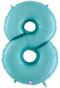 Floating Pastel Blue Number "8" Balloon (4 Foot or 40 Inch)
