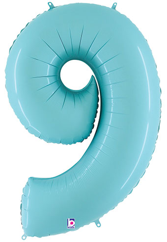 Floating Pastel Blue Number "9" Balloon (4 Foot or 40 Inch)