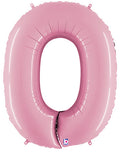 Floating Pastel Pink Number "0" Balloon (4 Foot or 40 Inch)