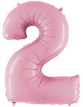 Floating Pastel Pink Number "2" Balloon (4 Foot or 40 Inch)
