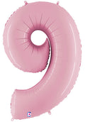 Floating Pastel Pink Number "9" Balloon (4 Foot or 40 Inch)